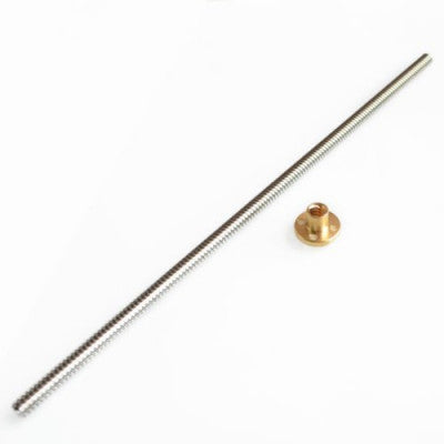 An 500mm Trapezoidal 4 Start Lead Screw 10mm Thread 2mm Pitch Lead Screw with Copper Nut