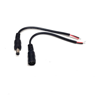 An 5mm DC Jack Male-Female Pair Connector with Wire