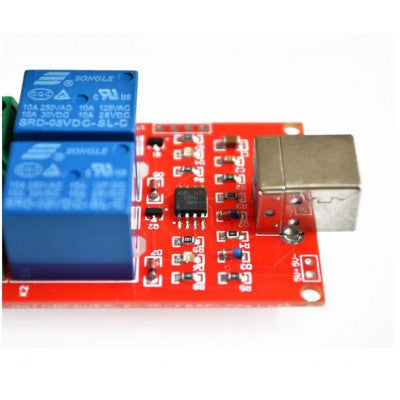 An 5V 2 channel USB PC Intelligent Control Relay Module