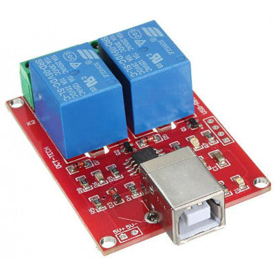 An 5V 2 channel USB PC Intelligent Control Relay Module