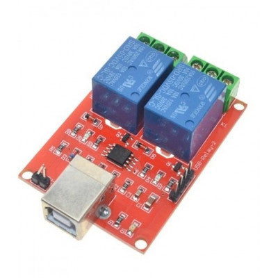 An 5V 2 channel USB PC Intelligent Control Relay Module