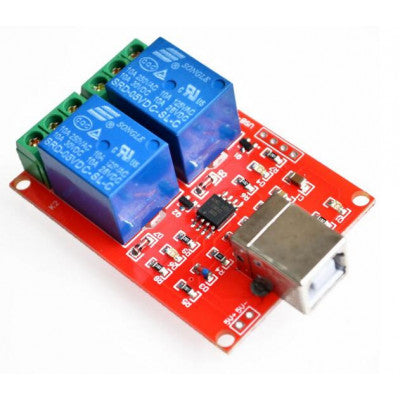An 5V 2 channel USB PC Intelligent Control Relay Module