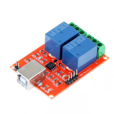 An 5V 2 channel USB PC Intelligent Control Relay Module