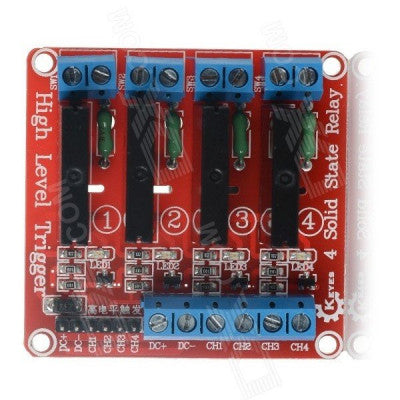 An 4 Channel 5V SSR G3MB-202P Solid State Relay Module (High Level Trigger)