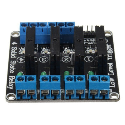 An 4 Channel 5V SSR G3MB-202P Solid State Relay Module (Low Level Trigger)