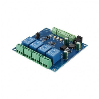 An 5V DC RTU 4 Channel Relay Module with 7-24V Modbus and RS485/TTL Anti-reverse Connection