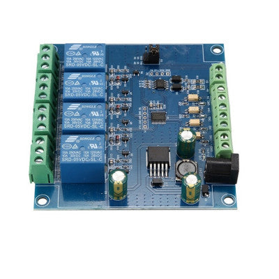 An 5V DC RTU 4 Channel Relay Module with 7-24V Modbus and RS485/TTL Anti-reverse Connection