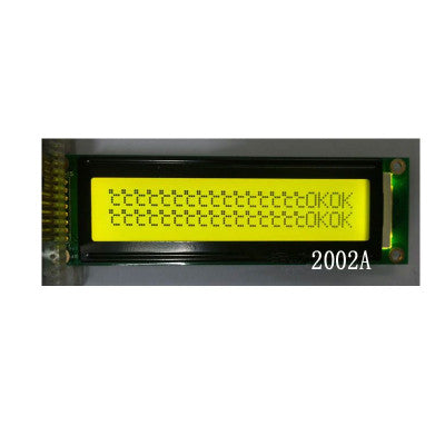 An 5V LCD2002 Display With Yellow-Green Backlight
