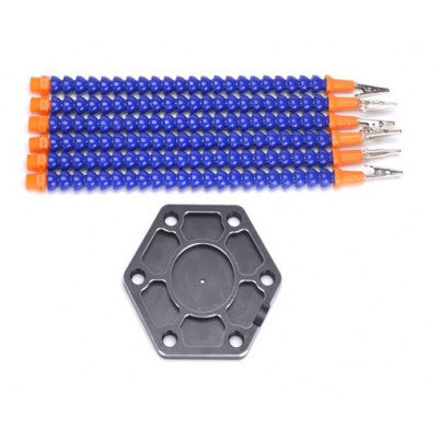 An 6 Flexible Arms Soldering Station With Swiveling Alligator Clip