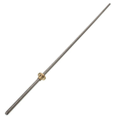 An 600mm Trapezoidal 4 Start Lead Screw 8mm Thread 2mm Pitch Lead Screw with Copper Nut