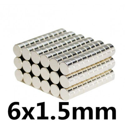 An 6mm x 1.5mm (6x1.5 mm) Neodymium Disc Strong Magnet