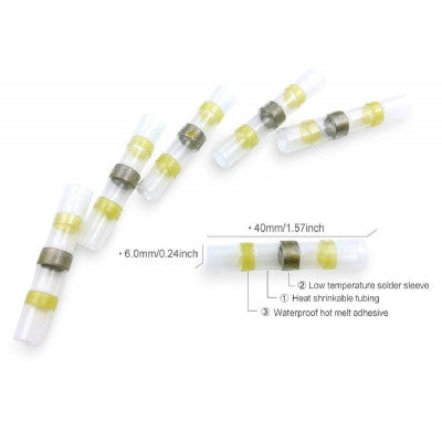 An 6mm Electrical Waterproof Seal Heat Shrink Splice Wire Sleeve White-Yellow