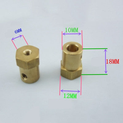 An 6mm Hex coupling for Robot Smart Car Wheel 18mm Length