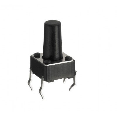 An 6x6x11mm Tactile 4 Pin Push Button Switch - 5 Pieces Pack