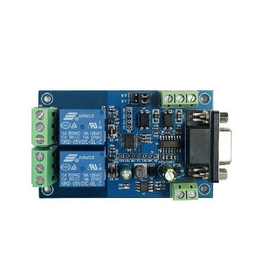 An 7-24V Modbus RTU 2 Channel RS232 Serial Relay Module