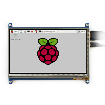 An 18 cm (7 inch) LCD Capacitive Touch Screen Display with HDMI for Raspberry Pi (800 x 480 Resolution)