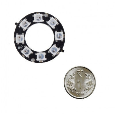 An 8 Bit WS2812 5050 RGB LED Built-in Full Color Driving Lights Circular Development Board