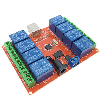 An 8 Channel 12V Relay Module USB (PC Intelligent) Control Switch