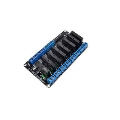 An 8 Channel 3-24V Relay Module Solid State High Level SSR DC Control DC with Resistive Fuse