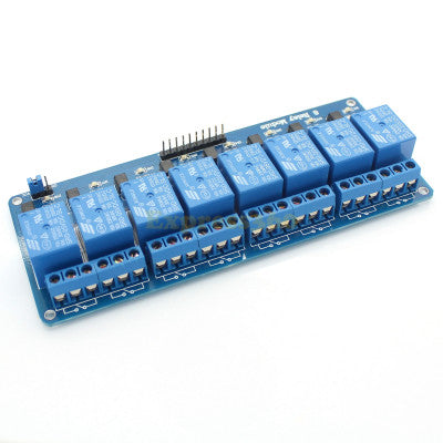 An 8 Channel 5V Relay Module with Optocoupler