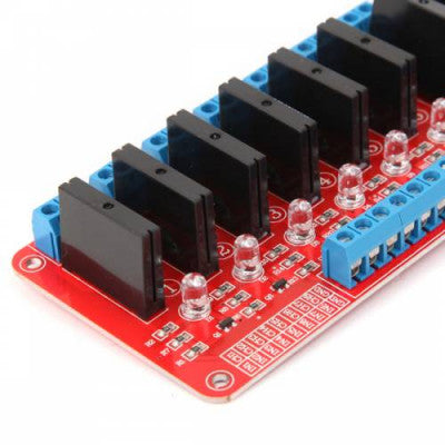 An 8 Channel 5V SSR G3MB-202P Solid State Relay Module Board for Arduino
