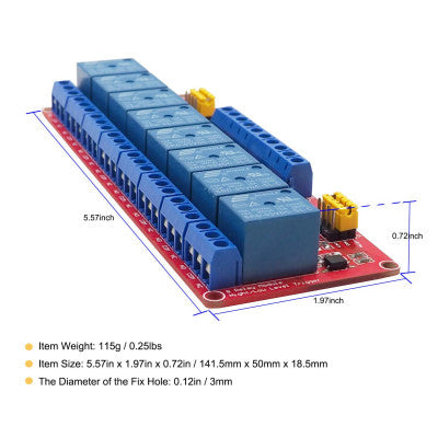 An 8 Channel Relay Module 24V High and Low Level Trigger Relay Module
