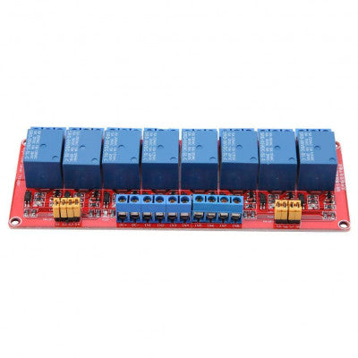 An 8 Channel Relay Module 5V High and Low Level Trigger Relay Module