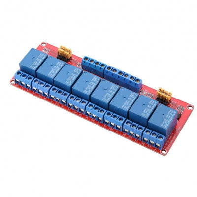 An 8 Channel Relay Module 5V High and Low Level Trigger Relay Module