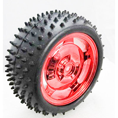 An 85MM Large Robot Smart Car Wheel - 38MM Width Surface Red/Pink