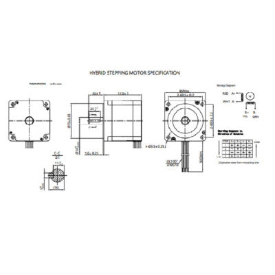 An 86HS78-5504-01 NEMA34 46Kg-cm Stepper Motor-Keyway Type