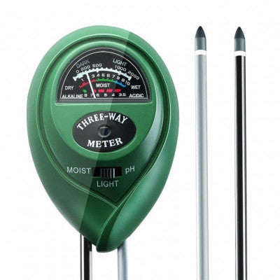 An 3 Way Soil Meter For Moisture, Light Intensity and pH Testing Meter