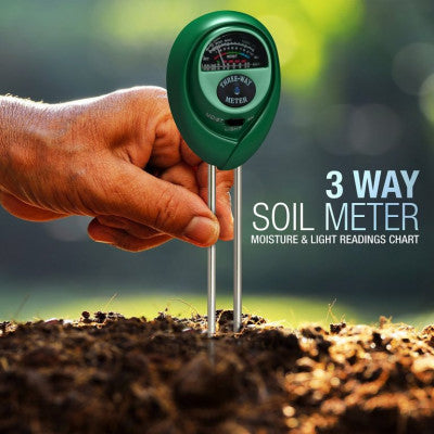 An 3 Way Soil Meter For Moisture, Light Intensity and pH Testing Meter