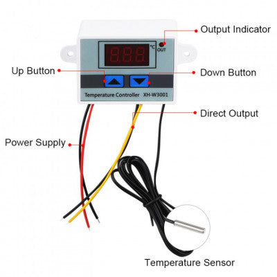 An XH-W3001 12V DC 120W Digital Microcomputer Thermostat Switch