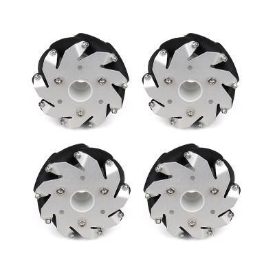 An 100mm Aluminium Mecanum wheels Basic (Bush type rollers) - (4 Pieces Pack)