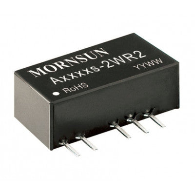 An A1205S-2WR2 Mornsun 12V to ±5V DC-DC Converter 2W Power Supply Module - Miniature SIP Package