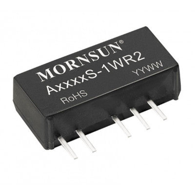 An A1512S-1WR2 Mornsun 15V to ±12V DC-DC Converter 1W Power Supply Module - Ultra Compact SIP Package