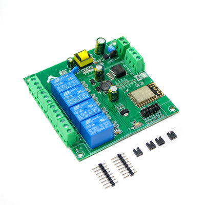 An AC90-250V ESP8266 Wireless WIFI Relay Module 4 Channel ESP 12F Wifi Development Board AC/DC 5V/7-28V/5- 80V Power Supply