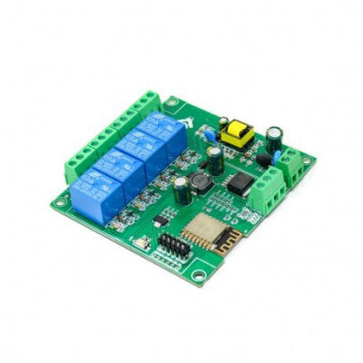 An AC90-250V ESP8266 Wireless WIFI Relay Module 4 Channel ESP 12F Wifi Development Board AC/DC 5V/7-28V/5- 80V Power Supply