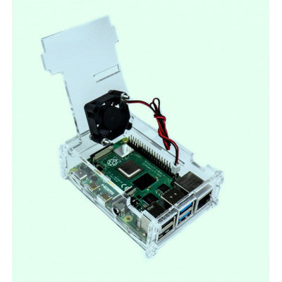 An Raspberry PI 4 Acrylic Case with Cooling Fan Slot