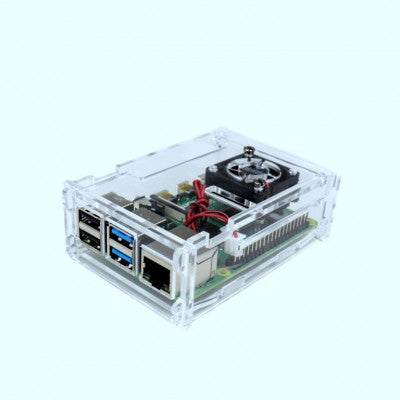 An Raspberry PI 4 Acrylic Case with Cooling Fan Slot