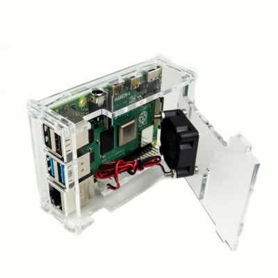 An Raspberry PI 4 Acrylic Case with Cooling Fan Slot