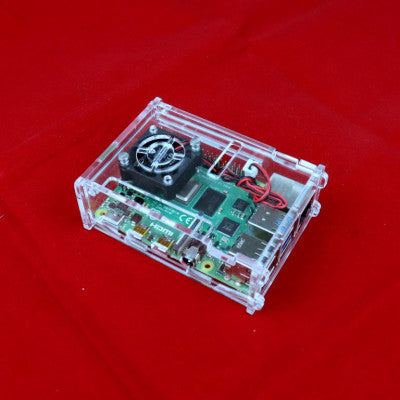 An Raspberry PI 4 Acrylic Case with Cooling Fan Slot