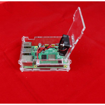 An Raspberry PI 4 Acrylic Case with Cooling Fan Slot