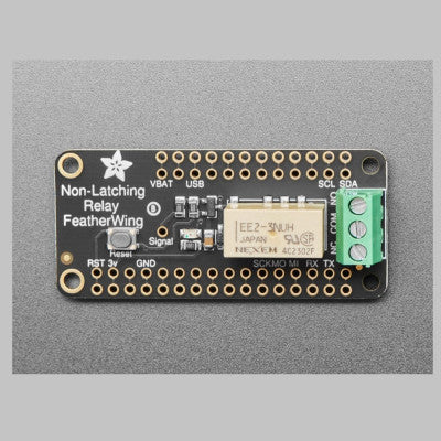 An Adafruit Non-Latching Mini Relay FeatherWing