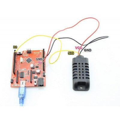 An AM2301 Capacitive Digital Temperature and Humidity Sensor