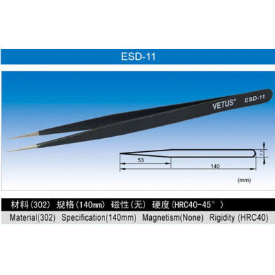 An Anti-Static Tweezers Vetus ESD - 6 Pieces Pack