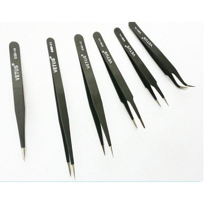 An Anti-Static Tweezers Vetus ESD - 6 Pieces Pack