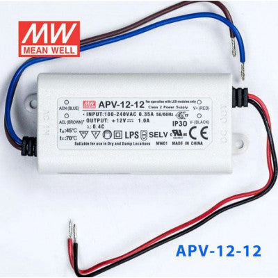 An APV-12-12 Mean Well SMPS - 12V 1A 12W LED Power Supply