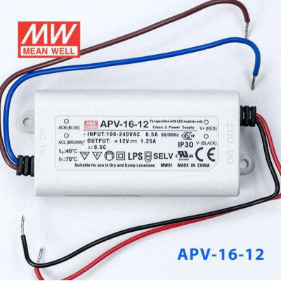 An APV-16-12 Mean Well SMPS - 12V 1.25A 15W LED Power Supply