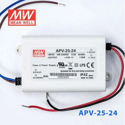An APV-25-24 Mean Well SMPS 24V 1.05A 25.2W LED Power Supply